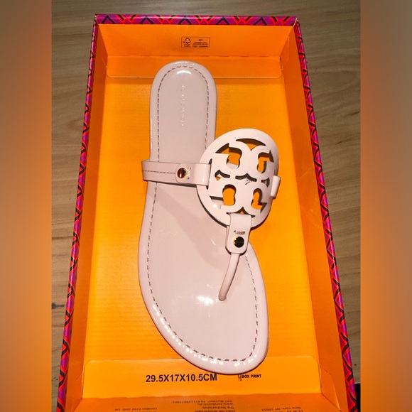 Tory Burch Miller Patent Sandal Sea Shell Pink Sandals - Picture 8 of 12